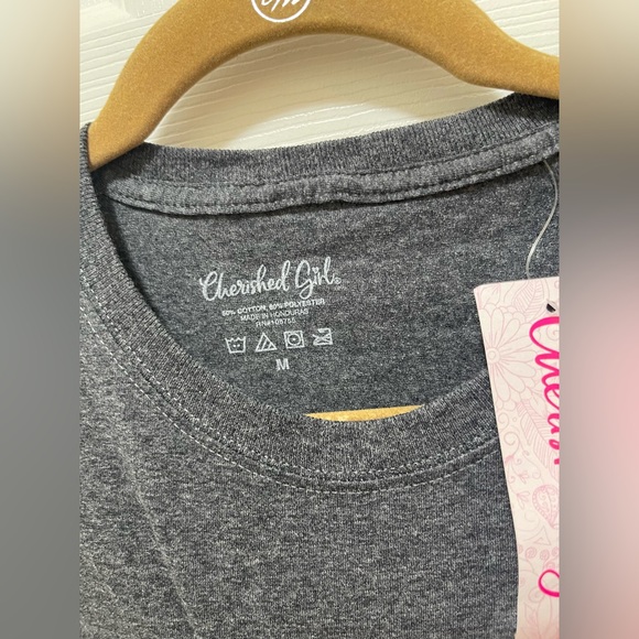 ✝️ Kerusso Cherished Girl Women's Cherished Feathers T-Shirt, Black Heather M - Picture 5 of 8